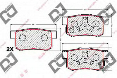 DJ PARTS bp1763 -  Комплект тормозных колодок, дисковый тормоз